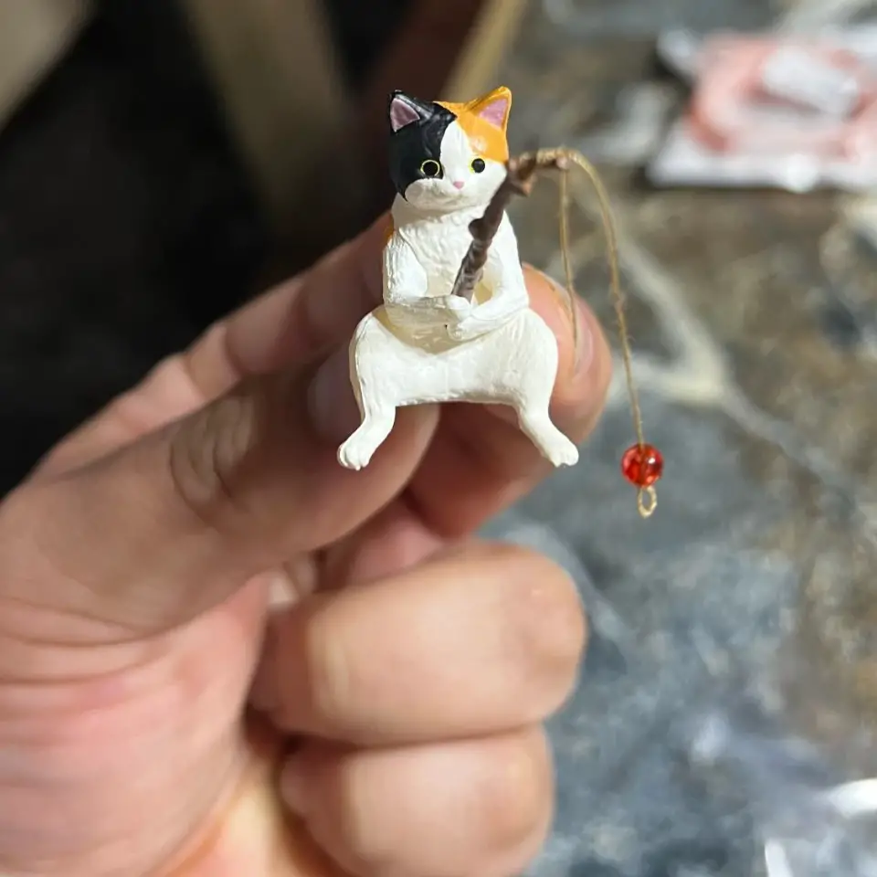 Cat Fishing Figurine 